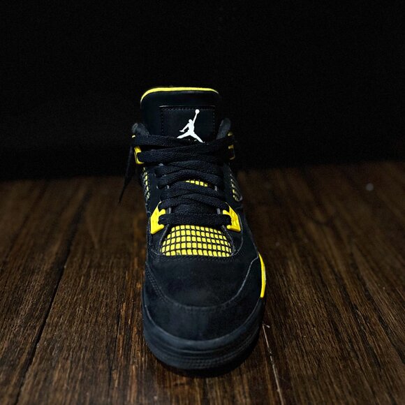 Jordan 4 Yellow Thunders Black and Yellow Sneakers - Picture 3 of 6